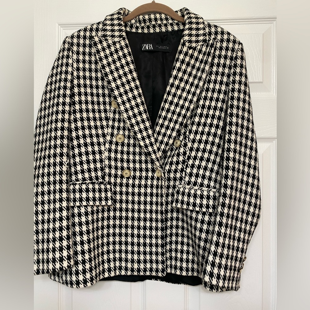 Zara Houndstooth Blazer